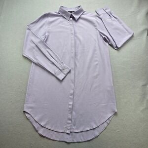 Refka Basic Mens Lilac Purple Hidden Button Down Long Sleeve Shirt EU 38 US 6